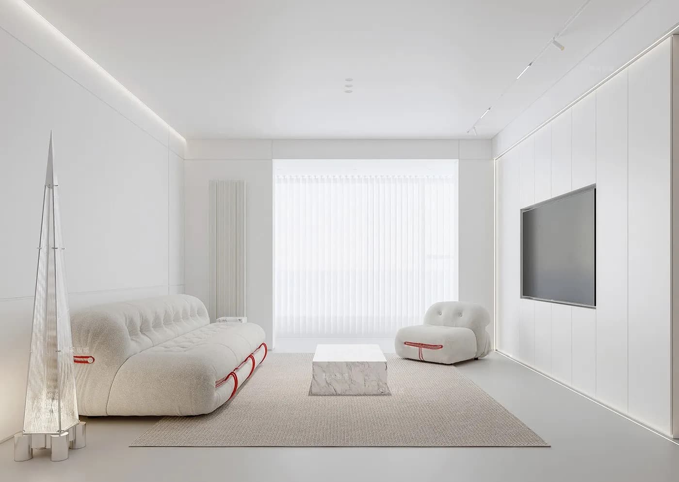 Example of a minimalist living room.